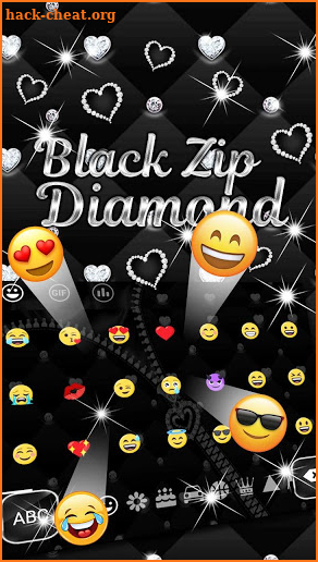 Black Zip Diamond Keyboard Theme screenshot