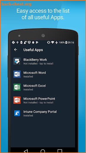 BlackBerry Enterprise BRIDGE screenshot