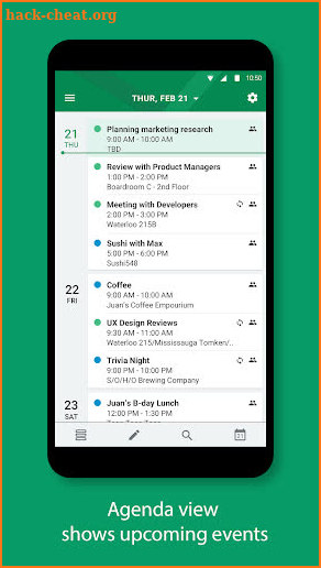 BlackBerry Hub+ Calendar screenshot