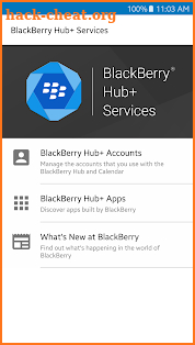 BlackBerry Hub+ Services screenshot