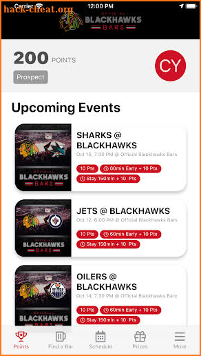 Blackhawks Bars screenshot