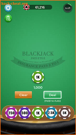 Blackjack 21 screenshot
