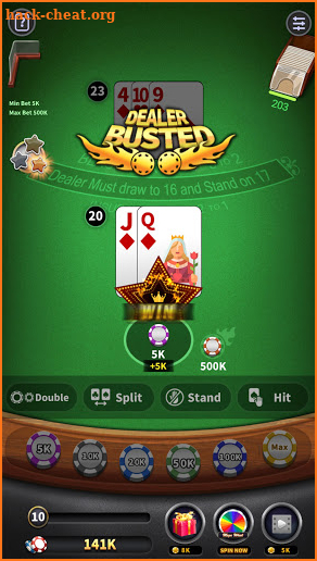 Blackjack 21 offline games screenshot