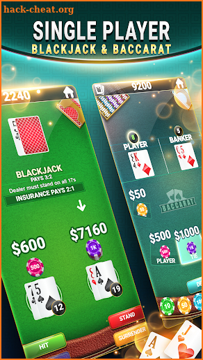 Blackjack & Baccarat - Casino Card Game screenshot