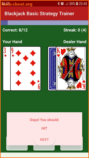 Blackjack Basic Strategy Trainer 😎 screenshot
