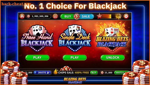 Blazing Bets Blackjack - Free Blackjack Games screenshot