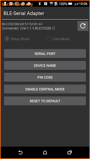 BLE Serial Port Hyper Terminal screenshot