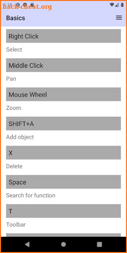 Blender Shortcuts screenshot