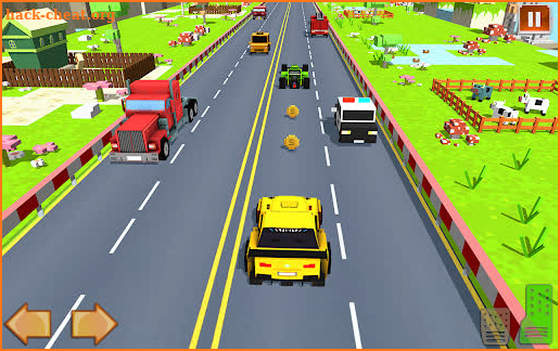 Blocky Car Highway Racer: Traffic Racing Game screenshot