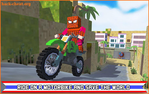 Blocky Superhero Moto Bike Sim screenshot