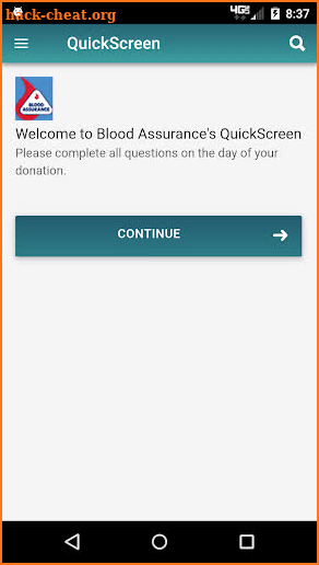 Blood Assurance QuickScreen screenshot