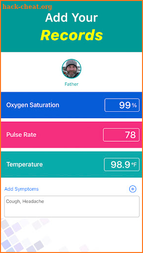 Blood Oxygen & Temperature App screenshot