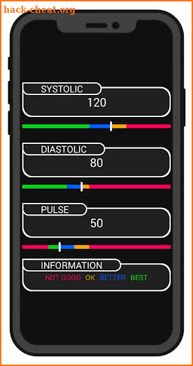 Blood Pressure Check Values screenshot