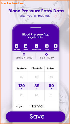 Blood Pressure logs Diary screenshot