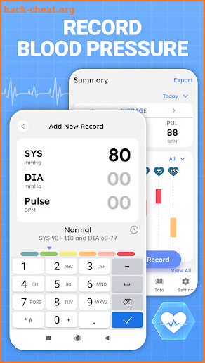 Blood Pressure Monitor App screenshot
