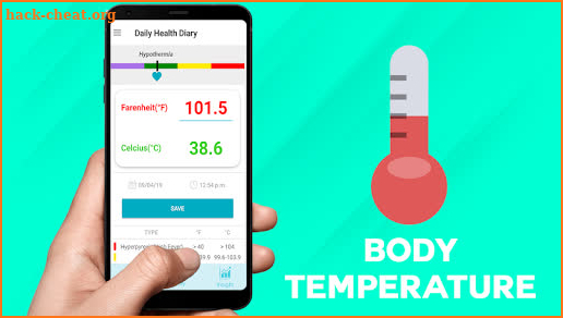 Blood Pressure, Sugar, Temperature Scan Test Diary screenshot