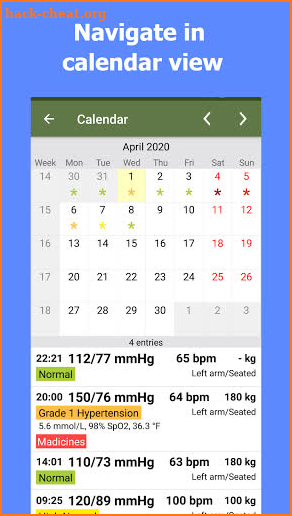 Blood Pressure Tracker screenshot