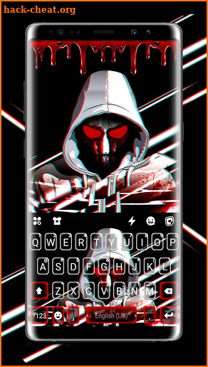 Bloody Mask Devil Keyboard Background screenshot
