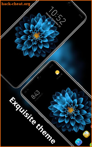 Blooming Blue flowers Dark theme Exquisite paint screenshot