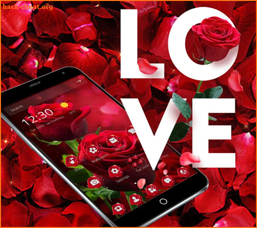 Blooming Red Rose Love Theme screenshot