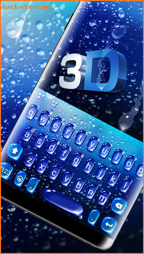 Blue 3d Water Drop Keyboard Theme screenshot