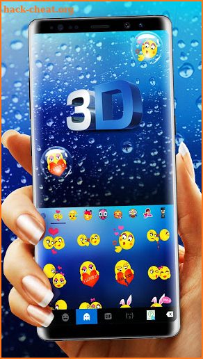 Blue 3d Water Drop Keyboard Theme screenshot