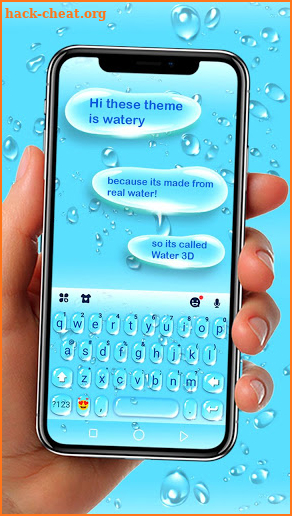 Blue 3d Waterdrops Keyboard Theme screenshot