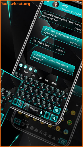 Blue Black Glass keyboard screenshot