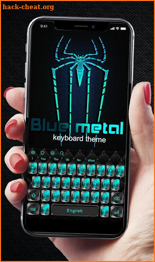 Blue Black Metal Keyboard Theme screenshot