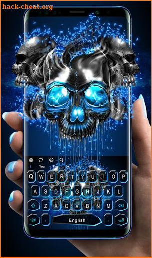 Blue Black Skull Keyboard Theme screenshot