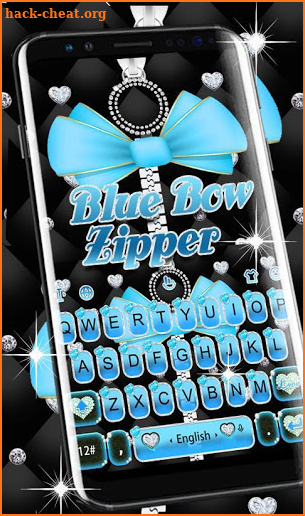 Blue Bow Zipper Keyboard Theme screenshot