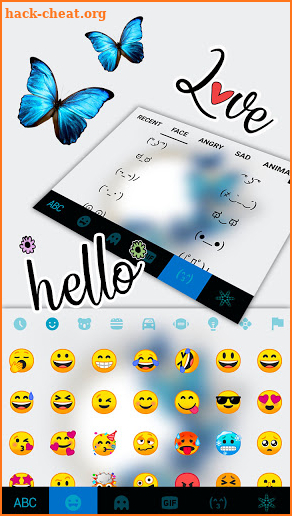 Blue Butterfly Ring Keyboard Background screenshot