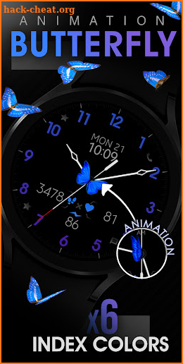 Blue Butterfly Watch Face screenshot