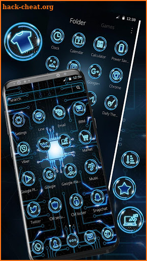 Blue circuit board theme screenshot