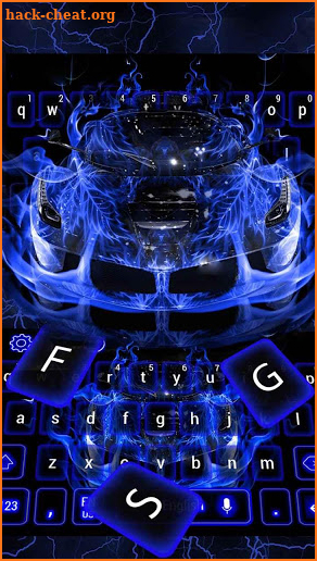 Blue Cool Car Keyboard screenshot