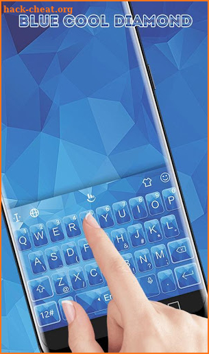 Blue Cool Diamond Keyboard Theme screenshot