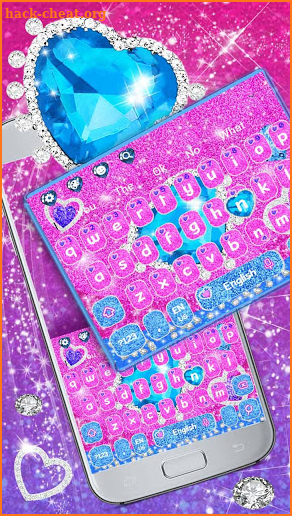 Blue Crystal Diamond Keyboard Theme screenshot