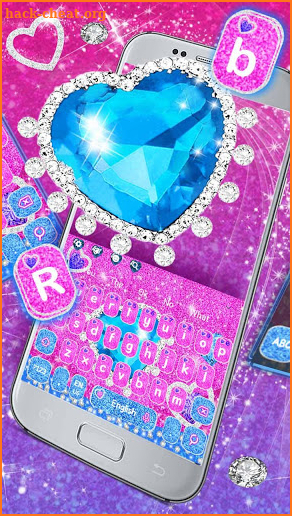 Blue Crystal Diamond Keyboard Theme screenshot
