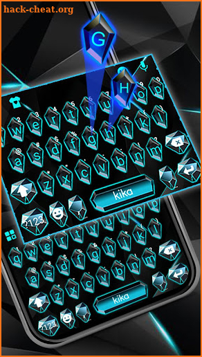 Blue Crystal Tech Keyboard Theme screenshot