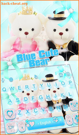 Blue Cute Bear Keyboard Theme screenshot