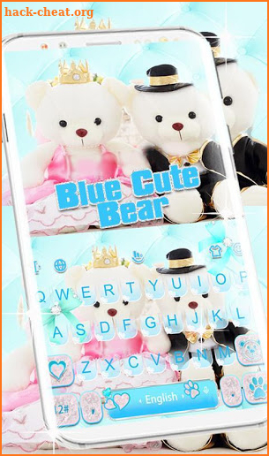 Blue Cute Bear Keyboard Theme screenshot