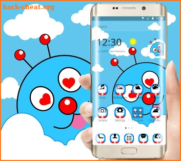 Blue Cute Cartoon Theme screenshot