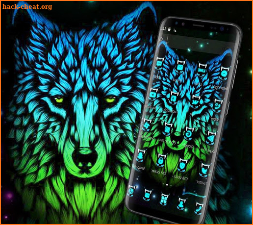Blue Dark Wild Wolf Theme screenshot