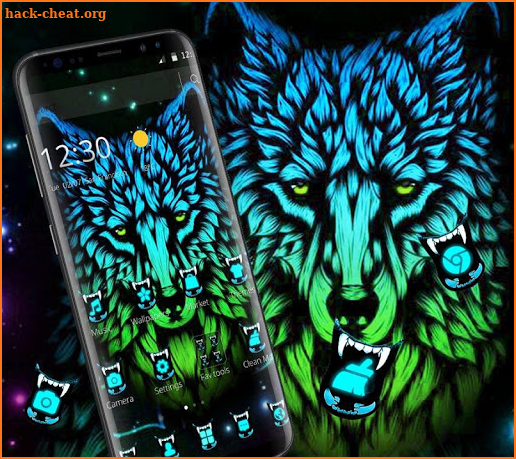 Blue Dark Wild Wolf Theme screenshot