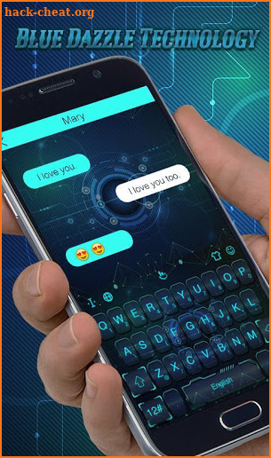 Blue Dazzle Technology Keyboard Theme screenshot