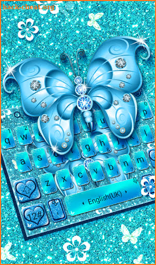 Blue Diamond Glitter Butterfly keyboard screenshot