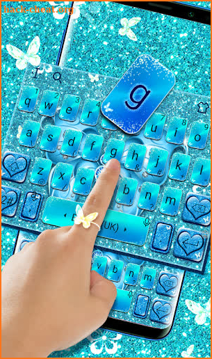 Blue Diamond Glitter Butterfly keyboard screenshot