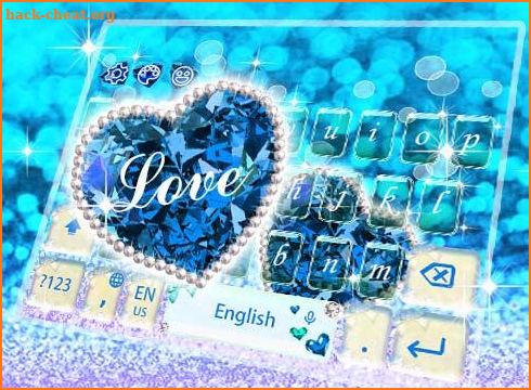 Blue Diamond Love Keyboard Theme screenshot