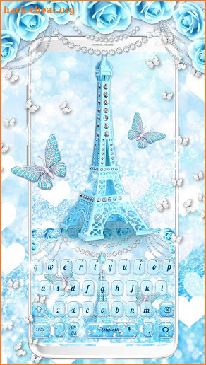 Blue Eiffel Tower Keyboard Theme screenshot