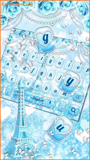 Blue Eiffel Tower Keyboard Theme screenshot